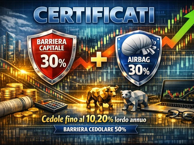 Novità su Borsa Italiana: arrivano due Certificates con Barriera capitale al 30% e Airbag al 30%