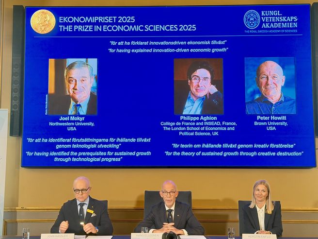 Il Nobel per l’economia 2025 va a Joel Mokyr, Philippe Aghion e Peter Howitt