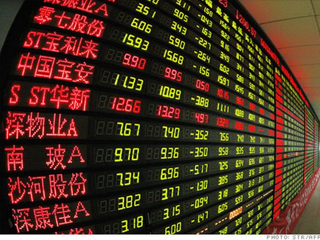 Tonfo per la Borsa di Shanghai